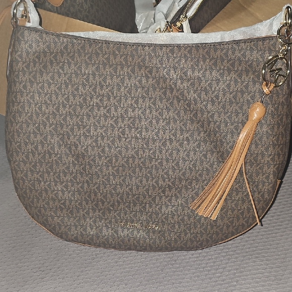 Michael Kors Dark Brown Hobo Bag with Tassel - Picture 1 of 4